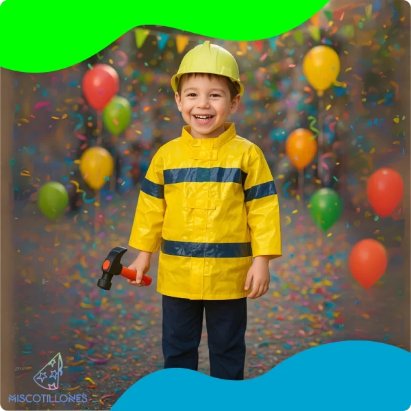 Disfraz Infantil de Constructor con Casco - Imagen 2
