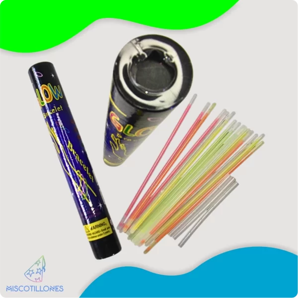 Pulseras Glowstick Tubo de 15 piezas - Imagen 2