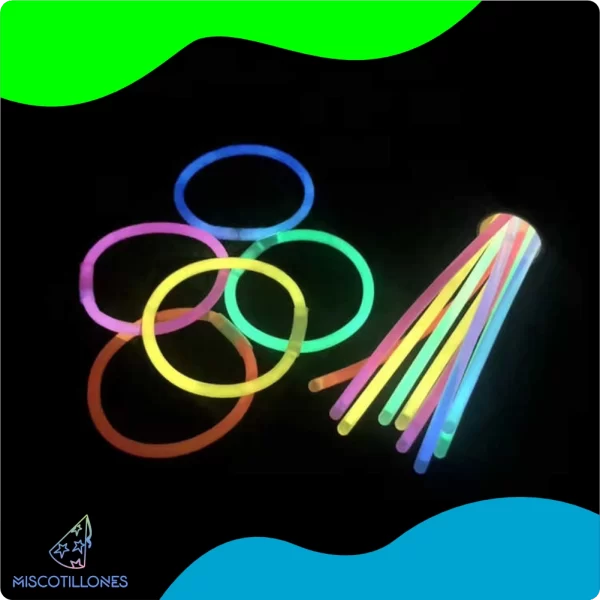 Pulseras Glowstick Tubo de 15 piezas - Imagen 3
