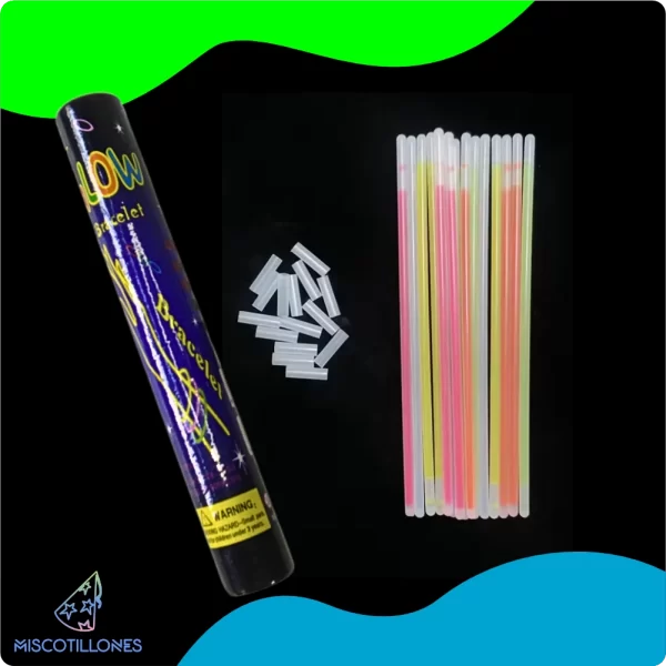 Pulseras Glowstick Tubo de 15 piezas - Imagen 4