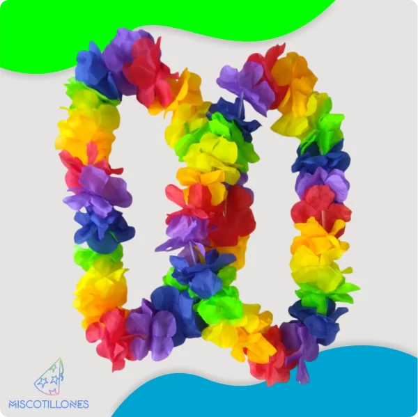 Collar Hawaiano de Flores Multicolor - Imagen 3