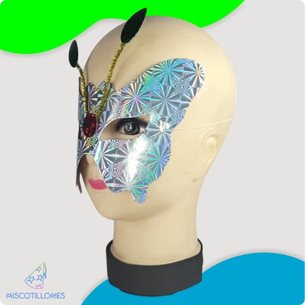 Antifaz Metalizado Mariposa - Imagen 3