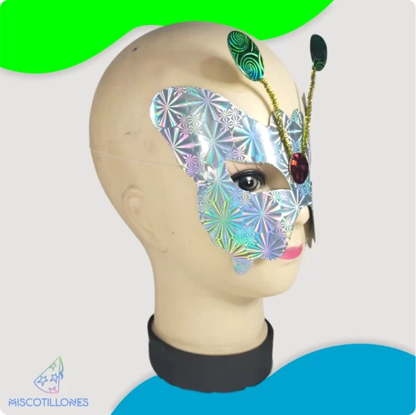 Antifaz Metalizado Mariposa - Imagen 4