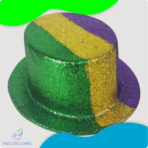 Sombrero Mardi Gras Escarchado