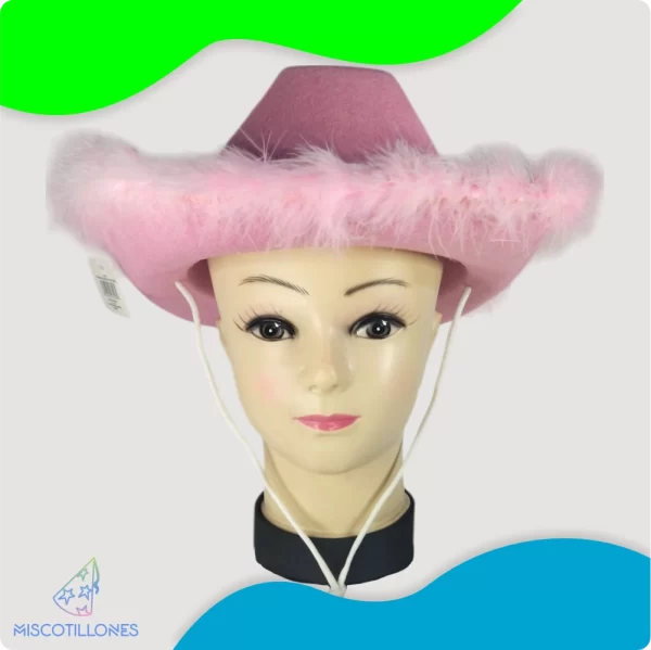 Sombrero Vaquero Felpudo Rosado